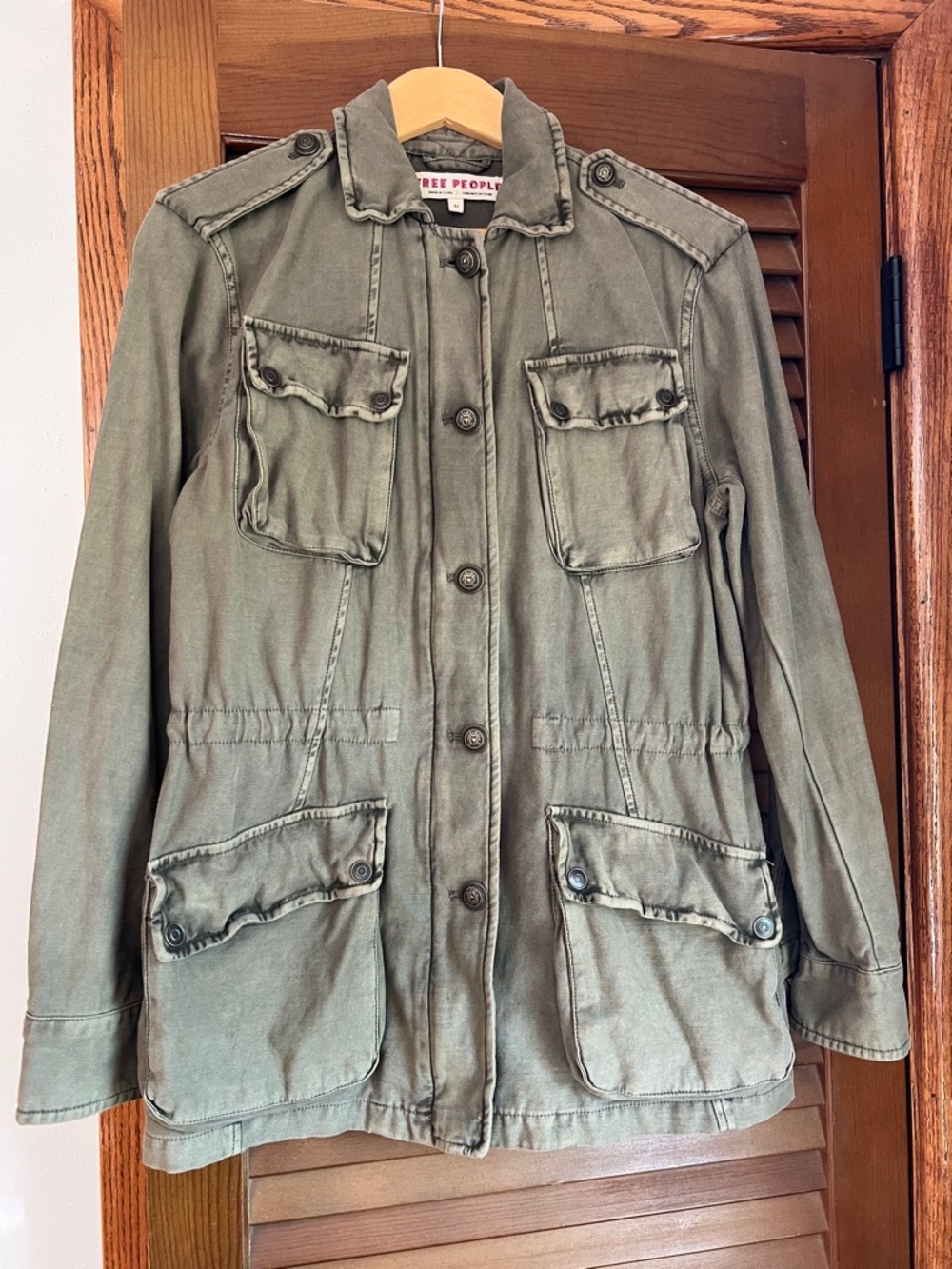 Free People Military-Style Olive Field Jacket